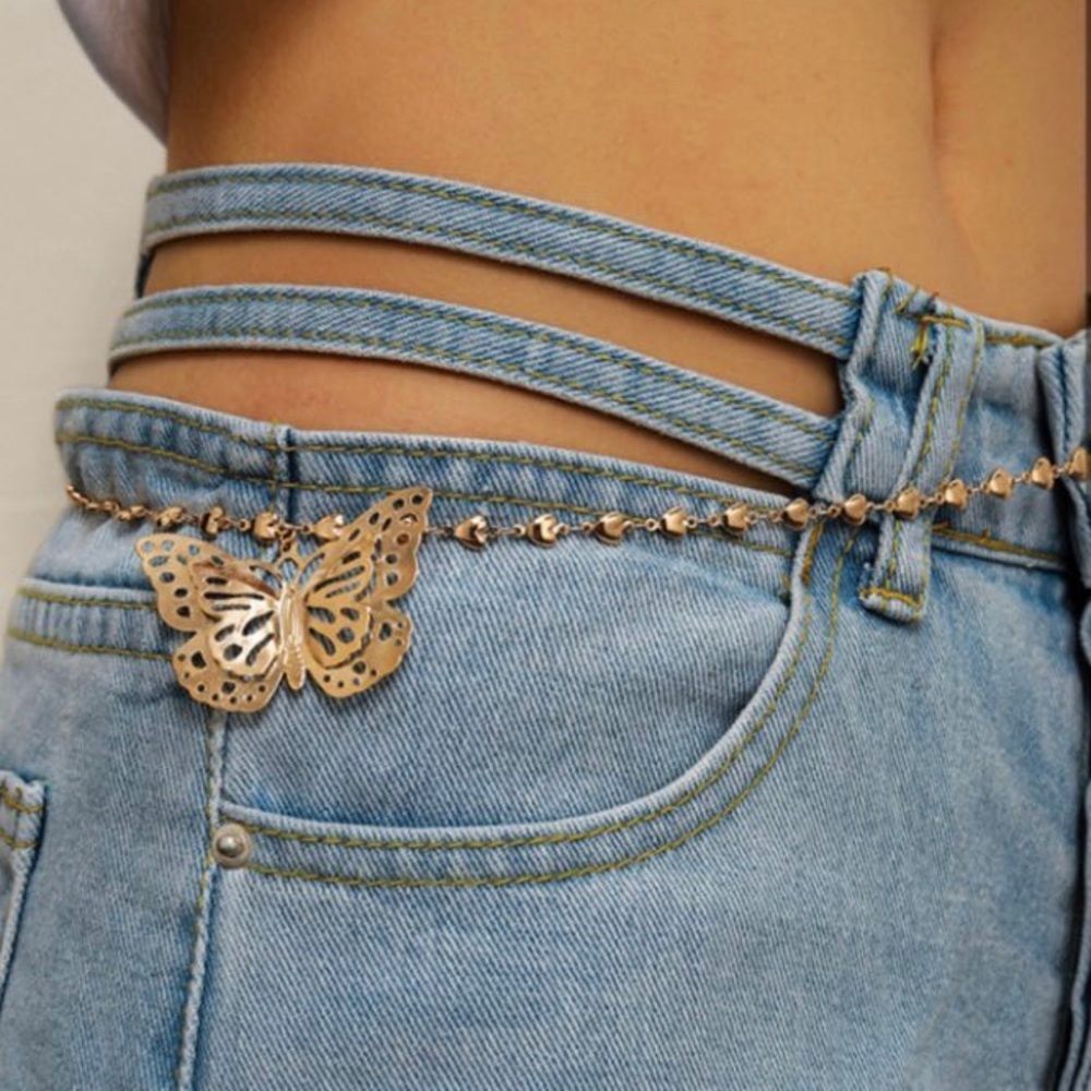 Y2K Butterfly Waist Chain